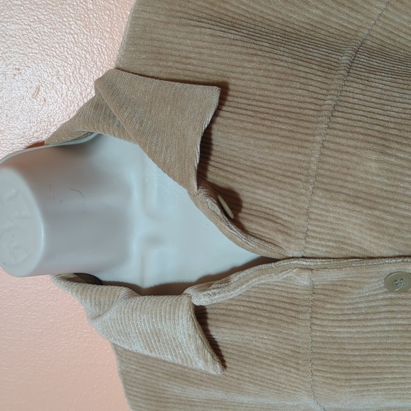 Vintage Liz Sport Corduroy Tan Jacket Shirt sz XL - Picture 5 of 8